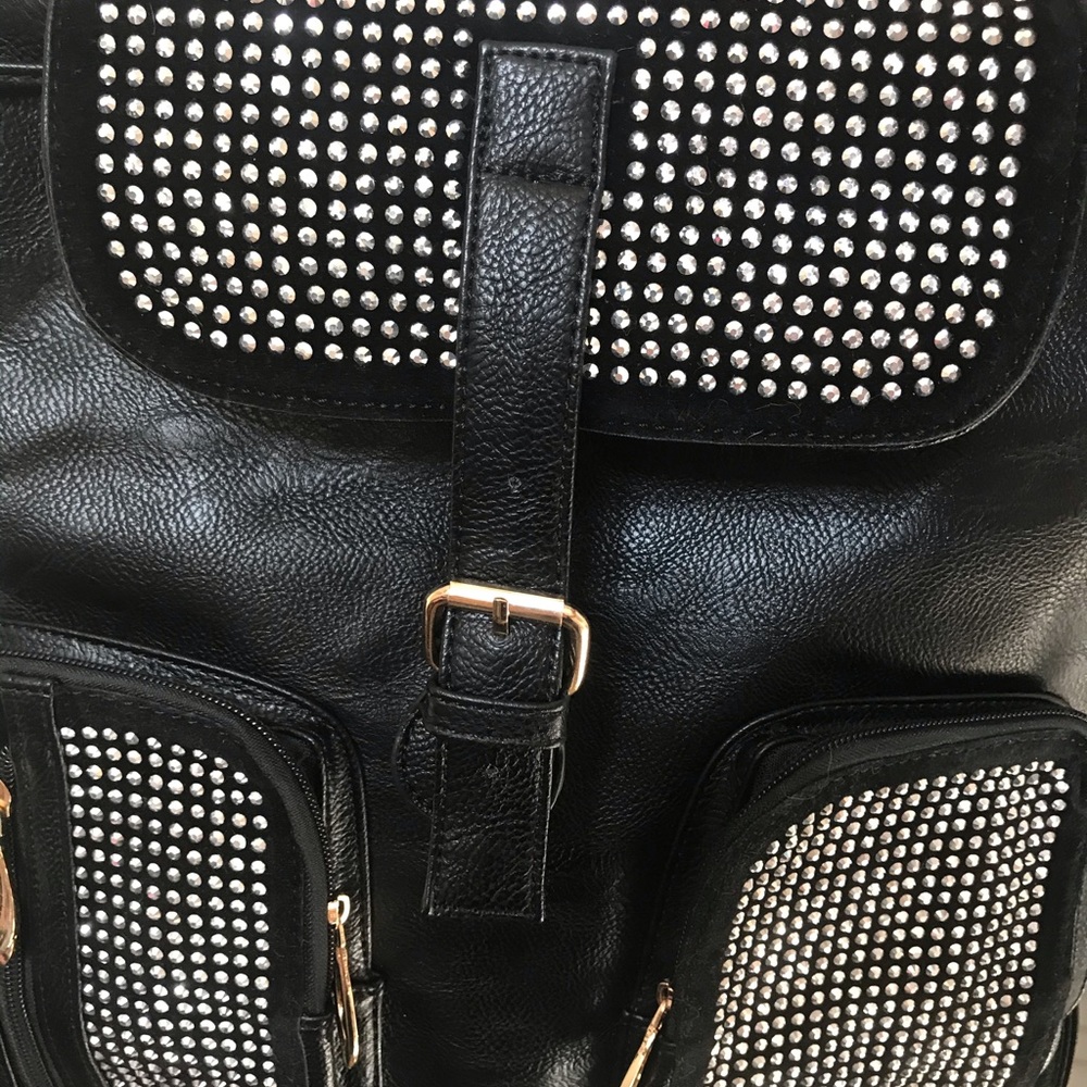 🎉HP🎉Bling Rhinestone Accent Drawstring Backpack - Picture 2 of 6